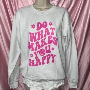 custom white crewneck with bubble letters